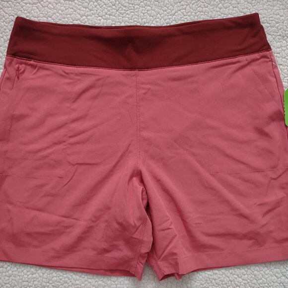 NWT Lands' End pink burgundy stretchy athletic shorts ladies XL - Picture 1 of 7